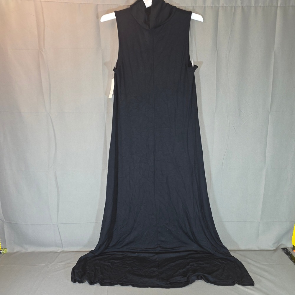 A New Day Womens Sleeveless Turtleneck Maxi Dress Black Large NWT K82430